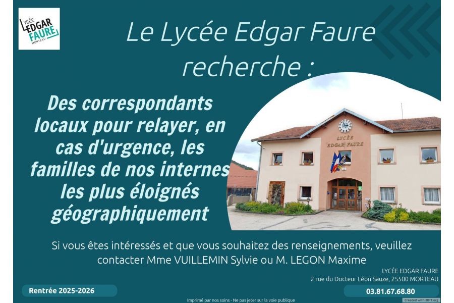 Recherche de correspondants locaux