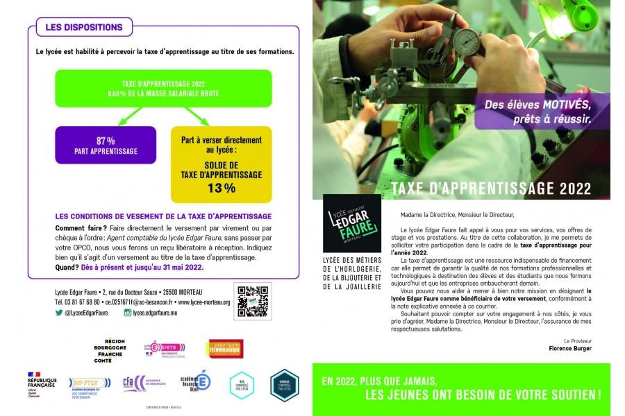 TAXE D'APPRENTISSAGE 2022